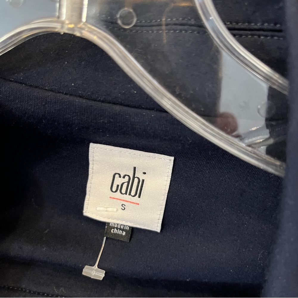 Cabi Chance Moto Jacket Mixed Media Dark Navy Blue #5476 Sz S - Picture 11 of 13